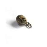 Antique russian silver egg charm 84 sil missing seed pearls as shown
