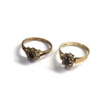 2 x 9ct gold vintage rings inc. amethyst & sapphire (3.5g)