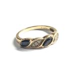 9ct gold sapphire & diamond ring weight 2.3g