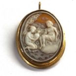 Antique 18ct gold cameo brooch pendant (3.6g)