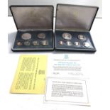 2 x 1974 British Virgin islands boxed proof set franklin mint $1 is Sterling