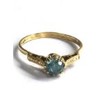 18ct gold blue zircon ring weight 2.3g