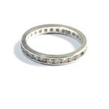 .950 platinum vintage diamond eternity ring (3g) missing diamond