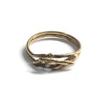 9ct gold vintage diamond accent tree branch ring (1.6g)