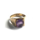 9ct gold amethyst ring weight 3.2g