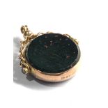 Antique bloodstone & agate swivel fob 8.8g