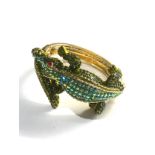 Large Butler and Wilson crystal crocodile hinged bangle