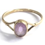 9ct gold amethyst ring weight 1.4g