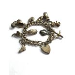 Vintage silver charm bracelet 75g