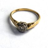 18ct gold vintage diamond solitaire ring (1.9g)