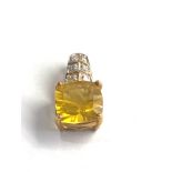 9ct gold citrine pendant weight 2.1g