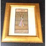 Framed Indian miniature painting measures 18.5cm by 8.5cm