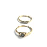 2 antique 18ct gold diamond rings 3g