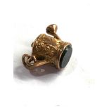 9ct gold vintage bloodstone base watering can charm (1.4g)