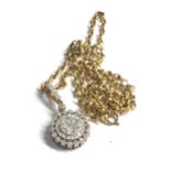 9ct gold diamond pendant necklace 3.4g 0.25ct diamonds