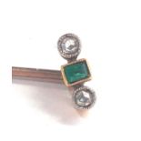 Antique diamond & emerald stick pin