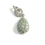 9ct white gold ambanja demantoid & diamond pendant 1.8g coa