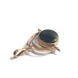 9ct gold agate spinner fob 2.7g