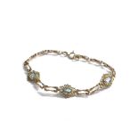 9ct gold vintage topaz bracelet (4.5g)