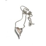 Clogau silver & gold harp pendant necklace