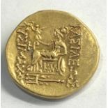 Greek gold coin measures approx 19mm diameter weight 8.35g