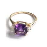 9ct gold amethyst ring weight 2.6g