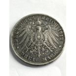 1912 A German states 3 mark silver coin