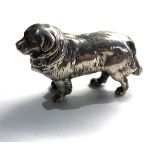 Silver figure of a dog xrt tested as silver weight 176g