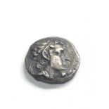 Ancient greek silver coin measures approx 16mm diam weight 4.12g