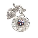 Scottish Caithness glass silver pendant necklace