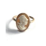 Antique 9ct gold cameo ring weight 3g