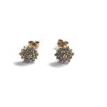 9ct gold diamond earrings weight 1.3g 0.25ct diamonds