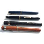 4 vintage 14ct gold nib fountain pens