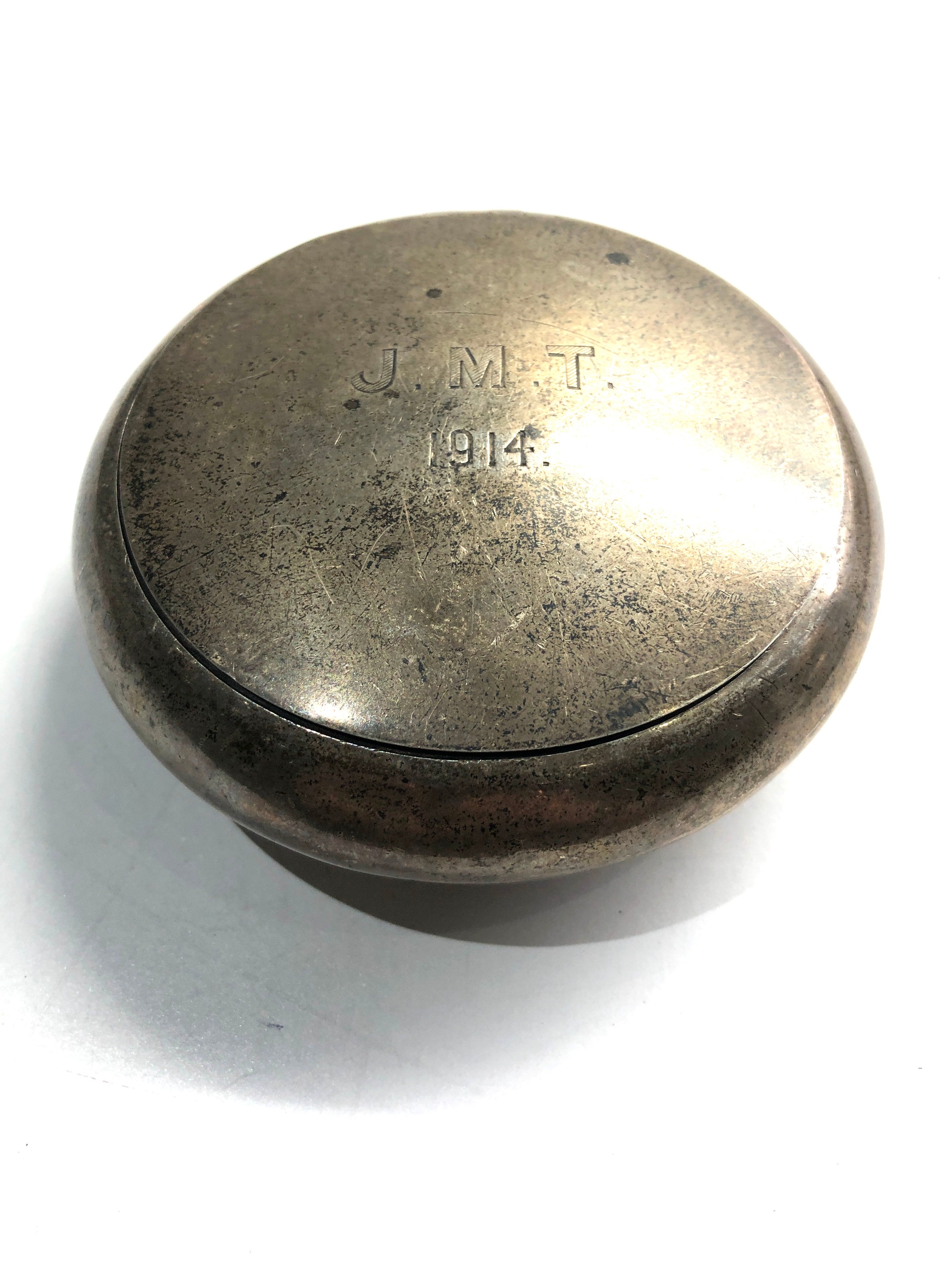 1914 silver tobacco box