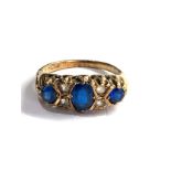 9ct gold paste set gypsy ring (3.8g)