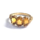 9ct gold citrine ring weight 4g