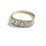 9ct gold vintage cz stone set dress ring (1.7g)