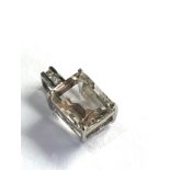 9ct white gold ukrainian white topaz pendant 1.8g