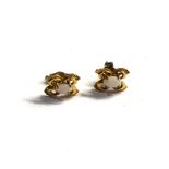 9ct gold opal earrings weight 1.1g