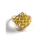 9ct gold yellow sapphire ring weight 4g