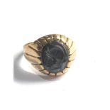 9ct gold hematite ring weight 4.4g