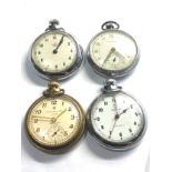 4 vintage pocket watches smiths ingersoll etc working order but no warranty given