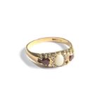 9ct gold opal garnet ring weight 2.4g