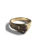 9ct gold diamond & ruby ring weight 5.5g