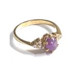 9ct gold star ruby & white topaz ring weight 2.4g