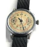 Gents Vintage 1940s sector dial column wheel chronograph monopusher wristwatch swatch winds annd