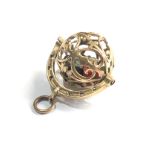 9ct gold spinning ball fob weight 6g