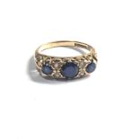 9ct gold sapphire ring weight 2.9g