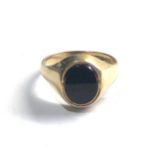 9ct gold onyx signet ring weight 3.4g