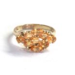 9ct gold orange sapphire ring weight 2.7g